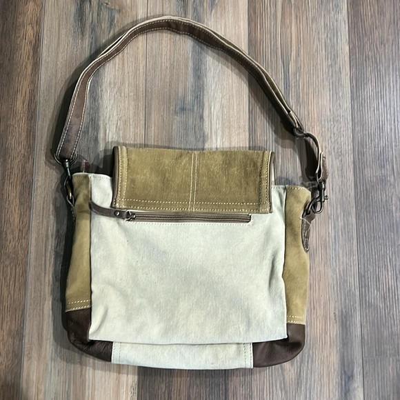 Myra canvas leather trim bag - Picture 4 of 10